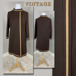 Vintage 50s 60s Coat Brown Wool MidCentury Mrs Maisel Mod Rockabilly Fall Winter